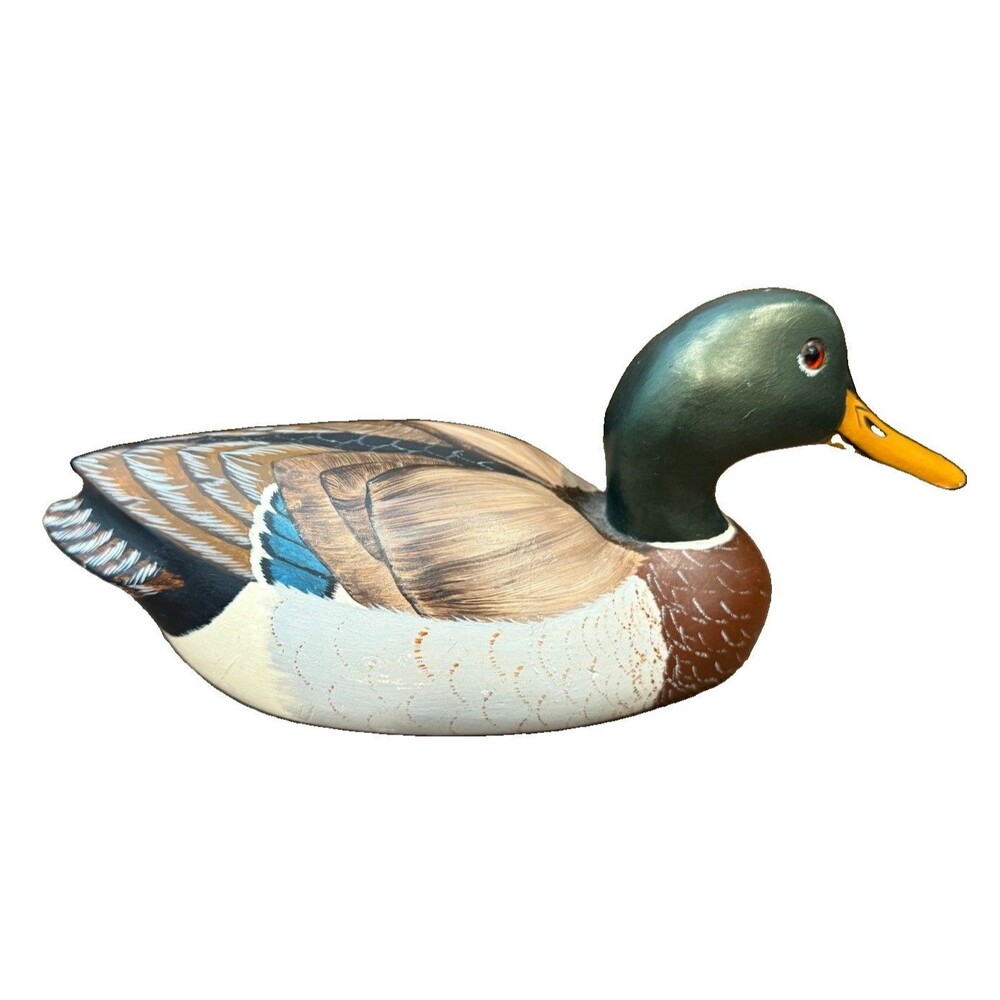 Vintage Wooden Stoney Point Signed 1977 Duck Decoy Size 14”x7”x6”